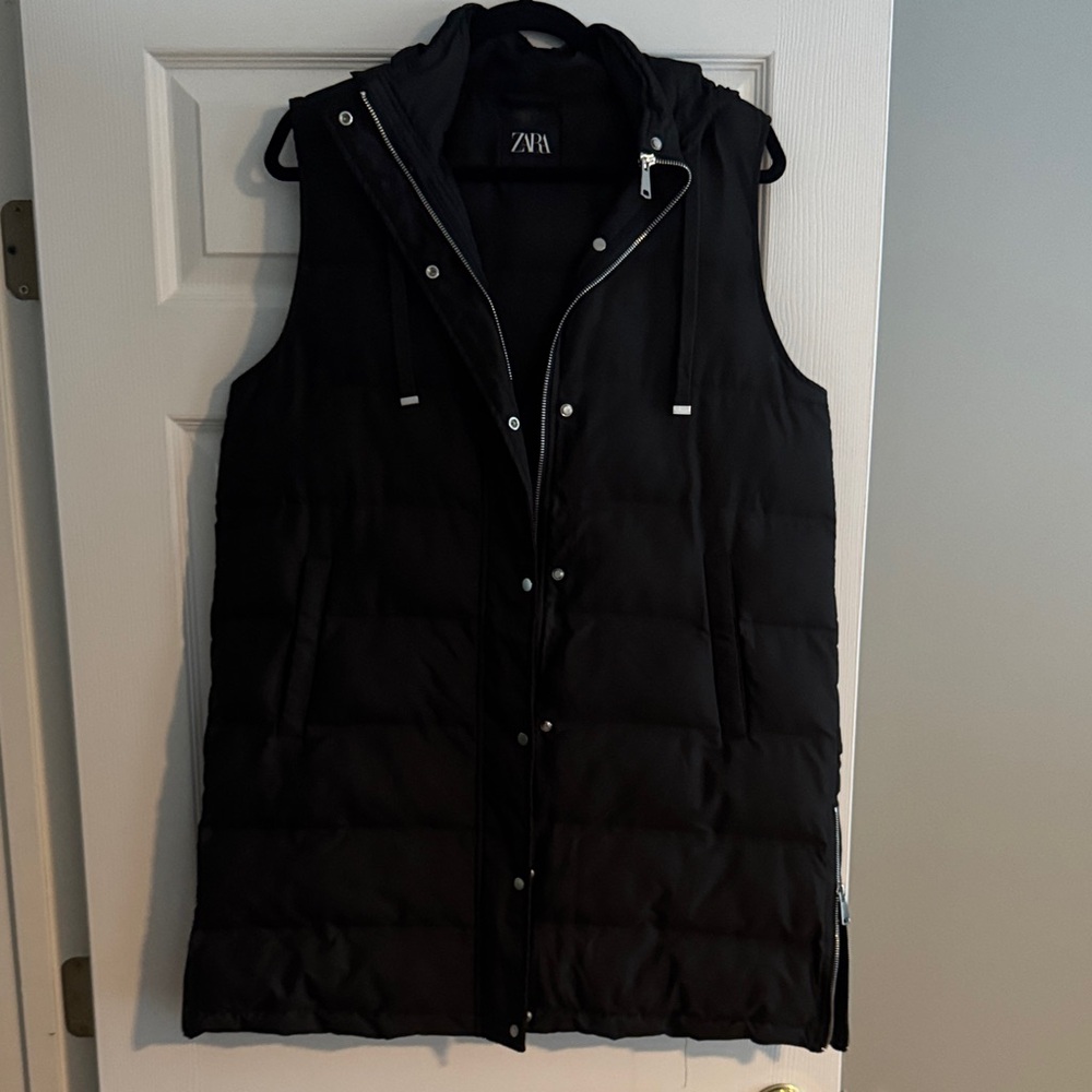 Women’s Zara Black Quilted Vest Size Large